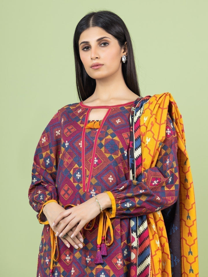 EWU23A1-26181 Unstitched Pink Multi Printed Lawn 3 Piece