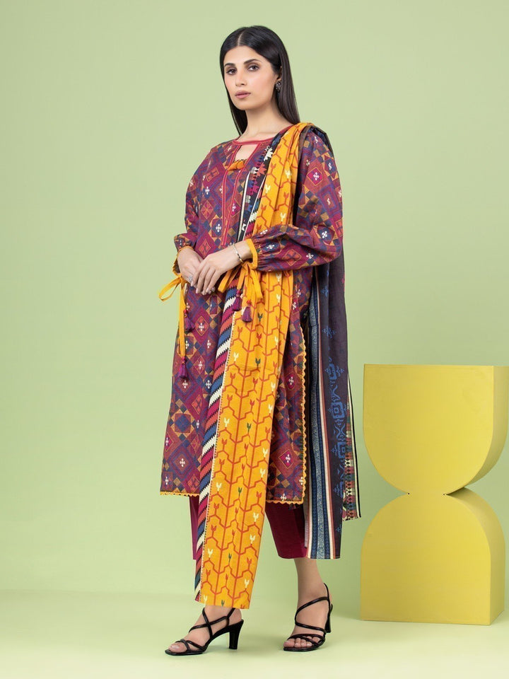 EWU23A1-26181 Unstitched Pink Multi Printed Lawn 3 Piece
