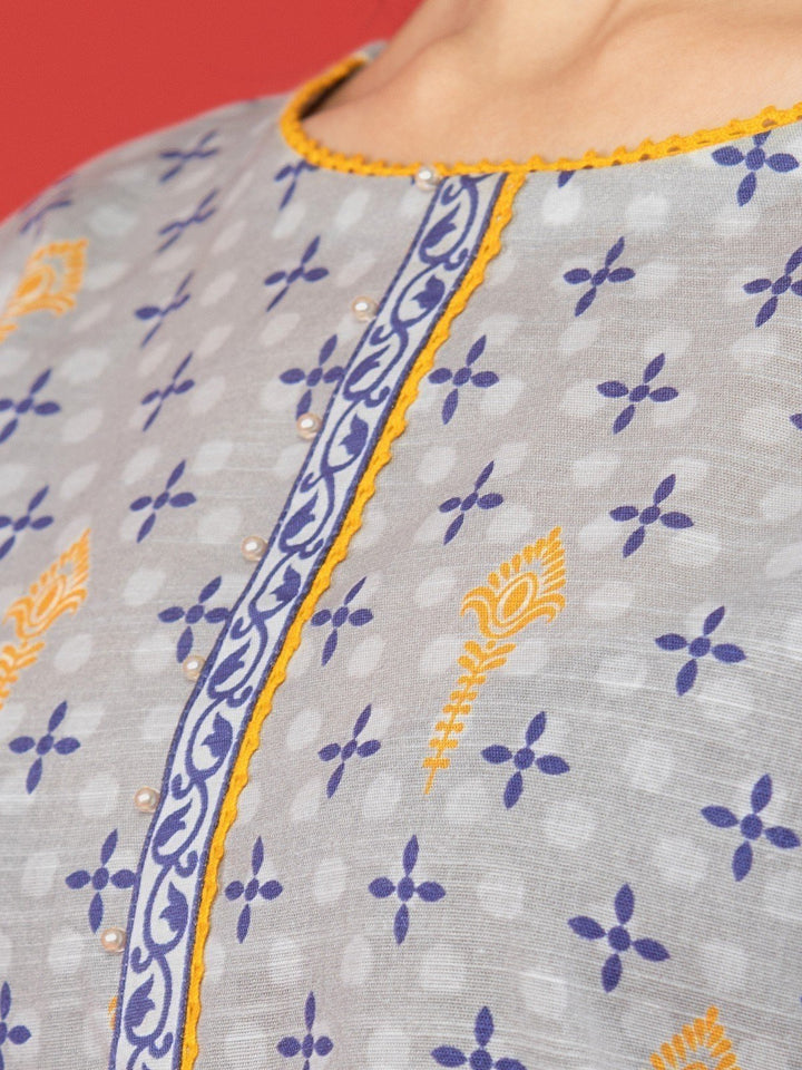 EWU23A1-26372 Unstitched Light Grey Printed Lawn 3 Piece