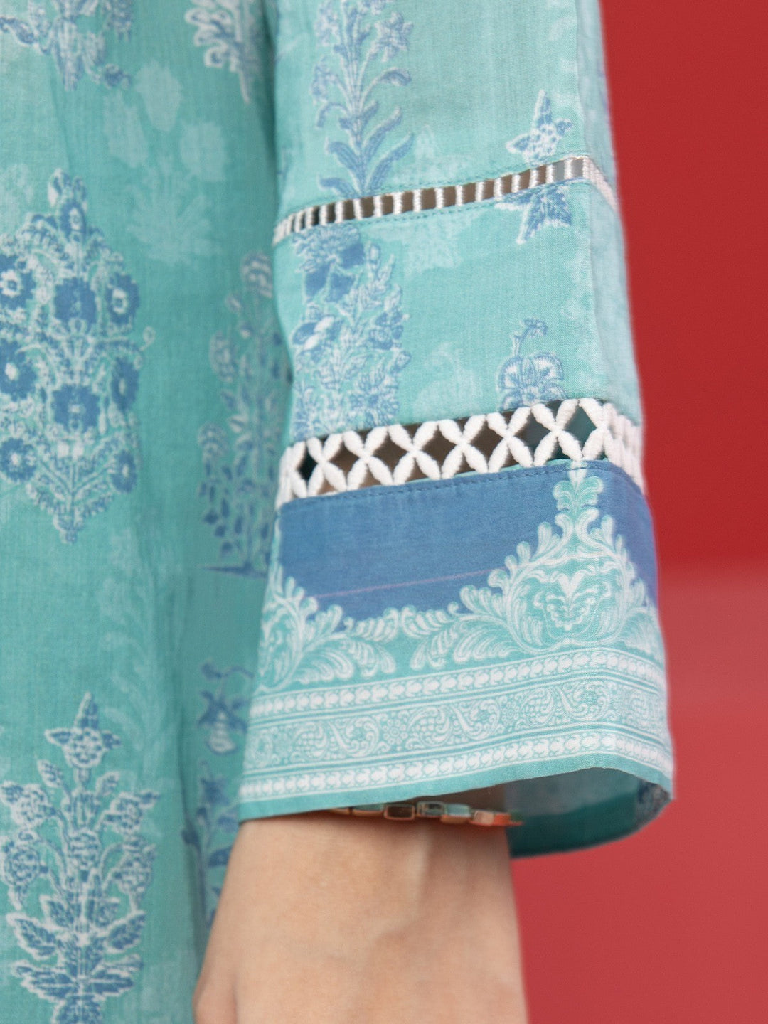 EWU23A1-26386 Unstitched Sea Green Printed Lawn 3 Piece