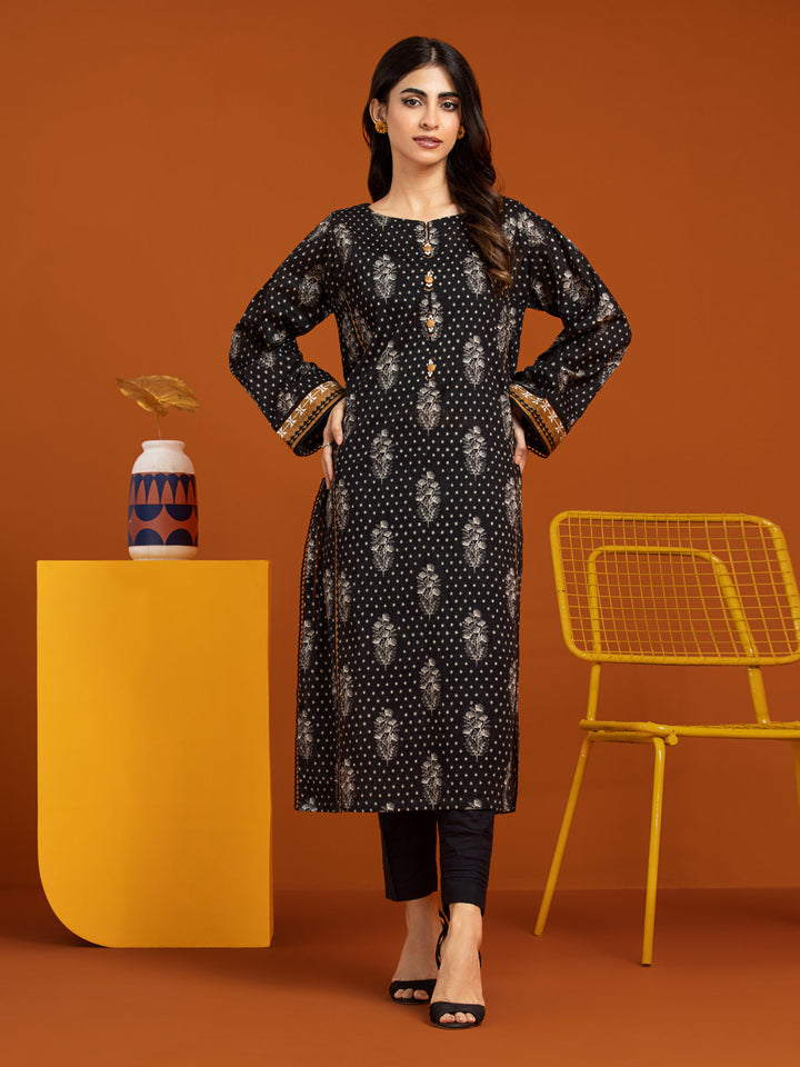 EWU23A3-27250ST Unstitched Black Printed Khaddar 2 Piece