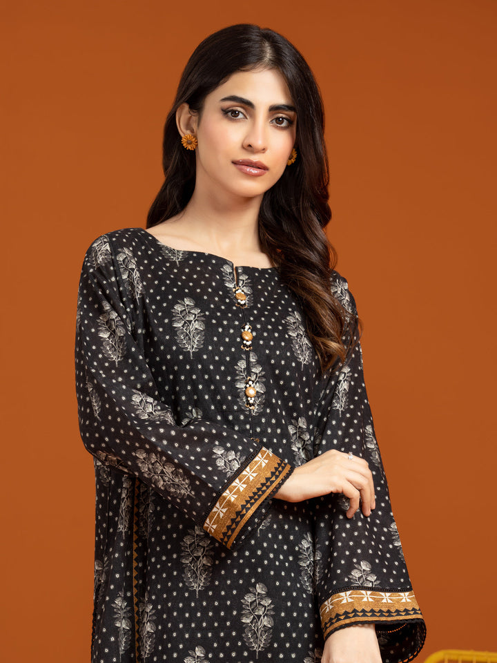 EWU23A3-27250ST Unstitched Black Printed Khaddar 2 Piece
