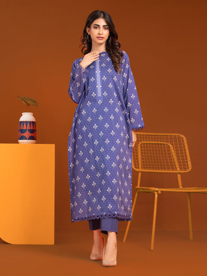 EWU23A3-27256ST Unstitched Blue Printed Khaddar 2 Piece