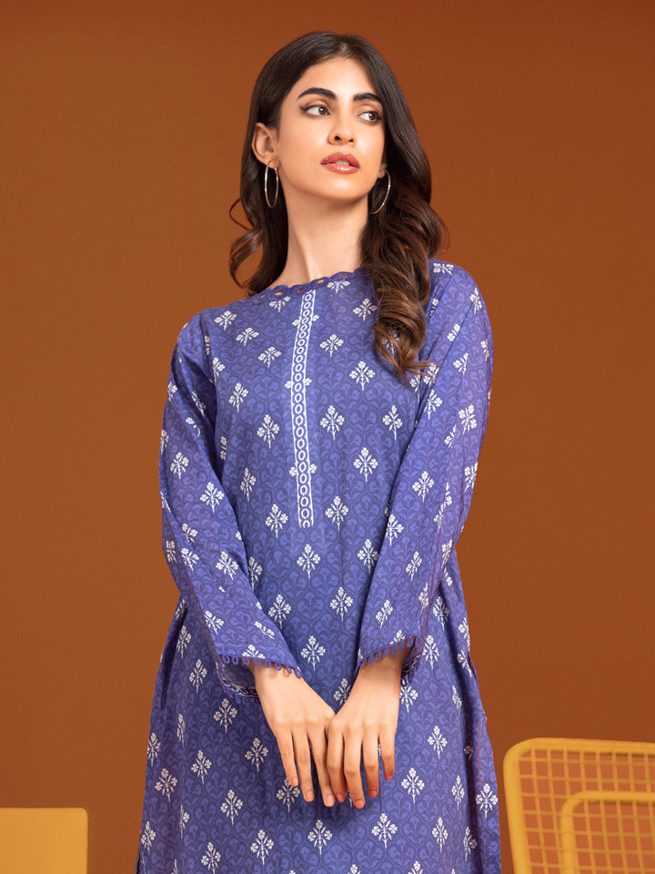 EWU23A3-27256ST Unstitched Blue Printed Khaddar 2 Piece