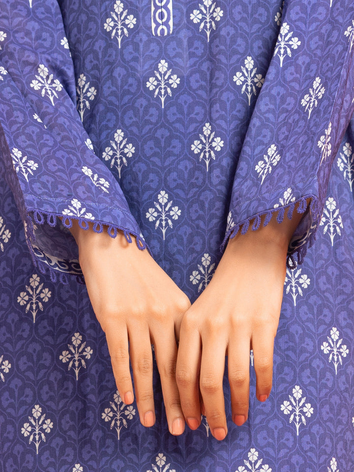 EWU23A3-27256ST Unstitched Blue Printed Khaddar 2 Piece