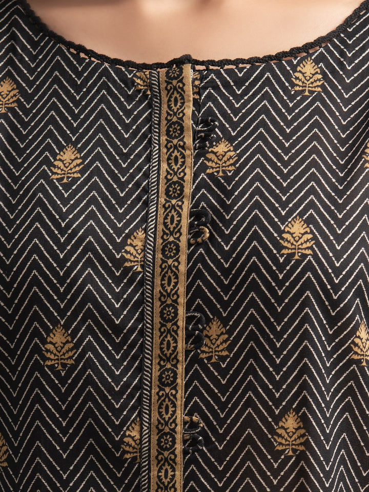 EWU23A3S-27634-3P Unstitched Black Printed Khaddar 3 Piece