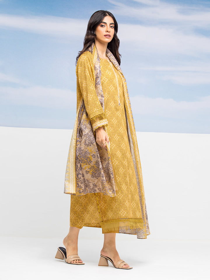 EWU24A1-28209-3P Unstitched Golden Printed Lawn 3 Piece