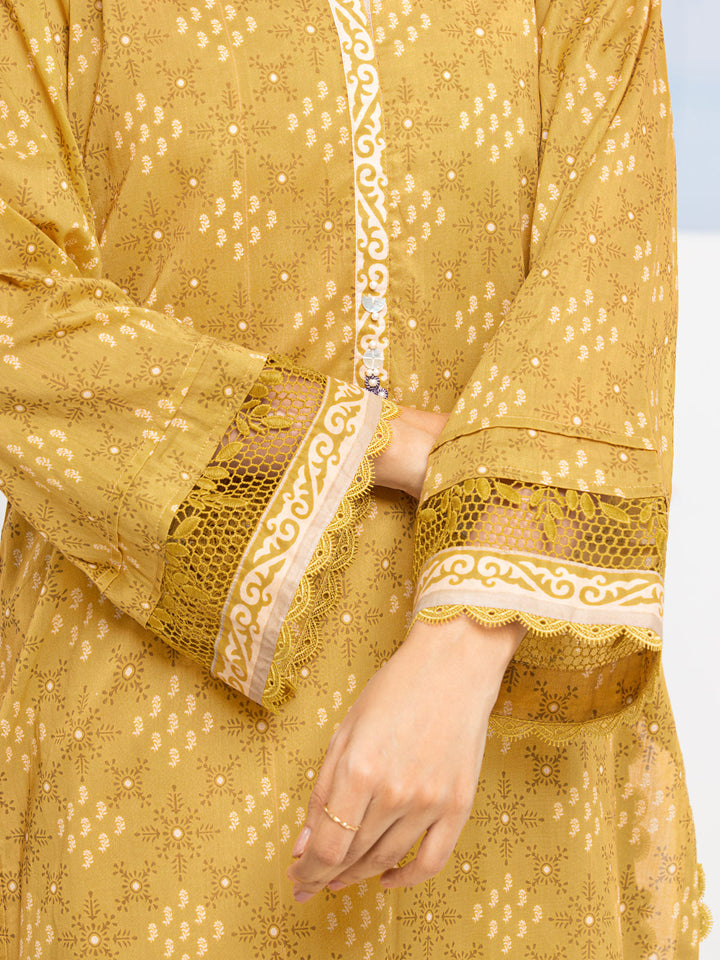 EWU24A1-28209-3P Unstitched Golden Printed Lawn 3 Piece