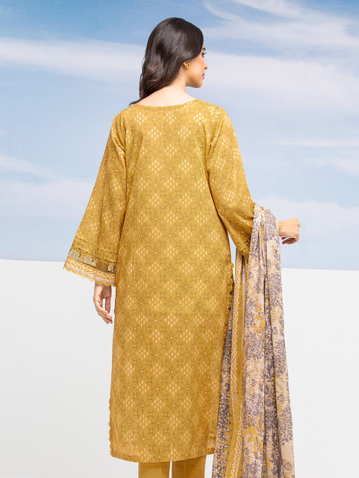 EWU24A1-28209-3P Unstitched Golden Printed Lawn 3 Piece