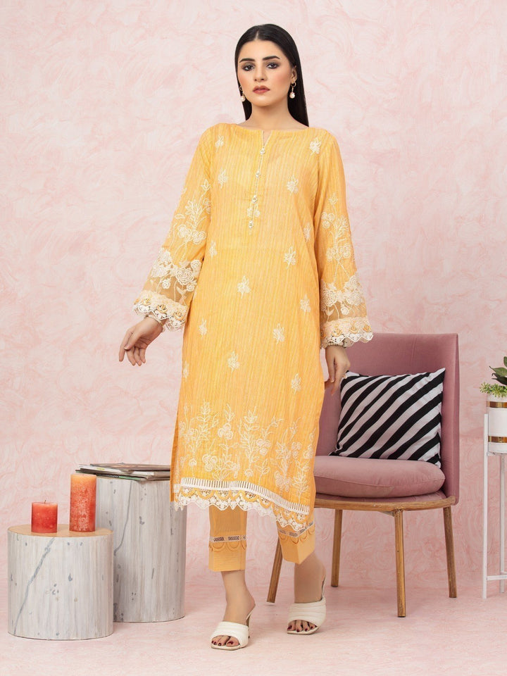 EWU22V1-26532 Unstitched Light Orange Embroidered Lawn 2 Piece