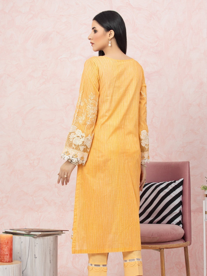 EWU22V1-26532 Unstitched Light Orange Embroidered Lawn 2 Piece