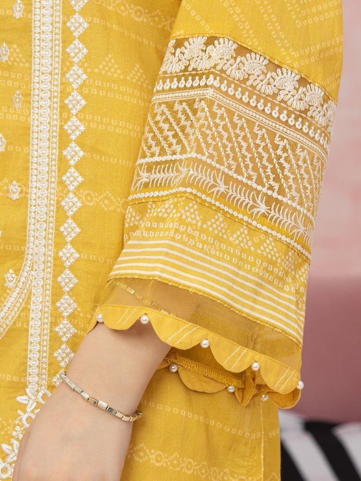 EWU22V1-26548 Unstitched Yellow Embroidered Lawn 3 Piece