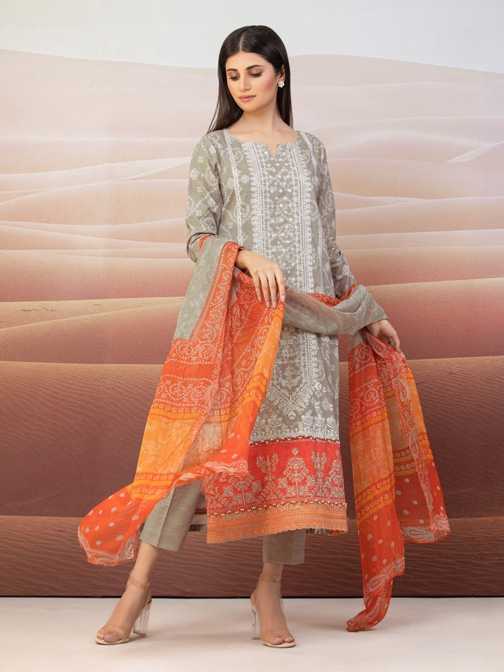 EWU22V12-25006 Unstitched Beige Embroidered Khaddar 3 Piece