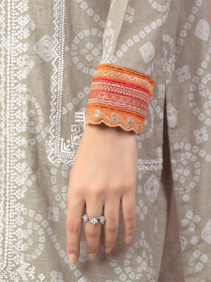 EWU22V12-25006 Unstitched Beige Embroidered Khaddar 3 Piece