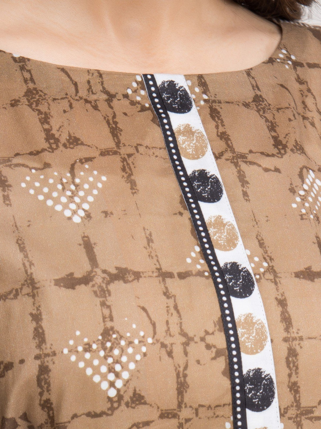 EWU23A1-28001S Unstitched Light Brown Printed Lawn 1 Piece