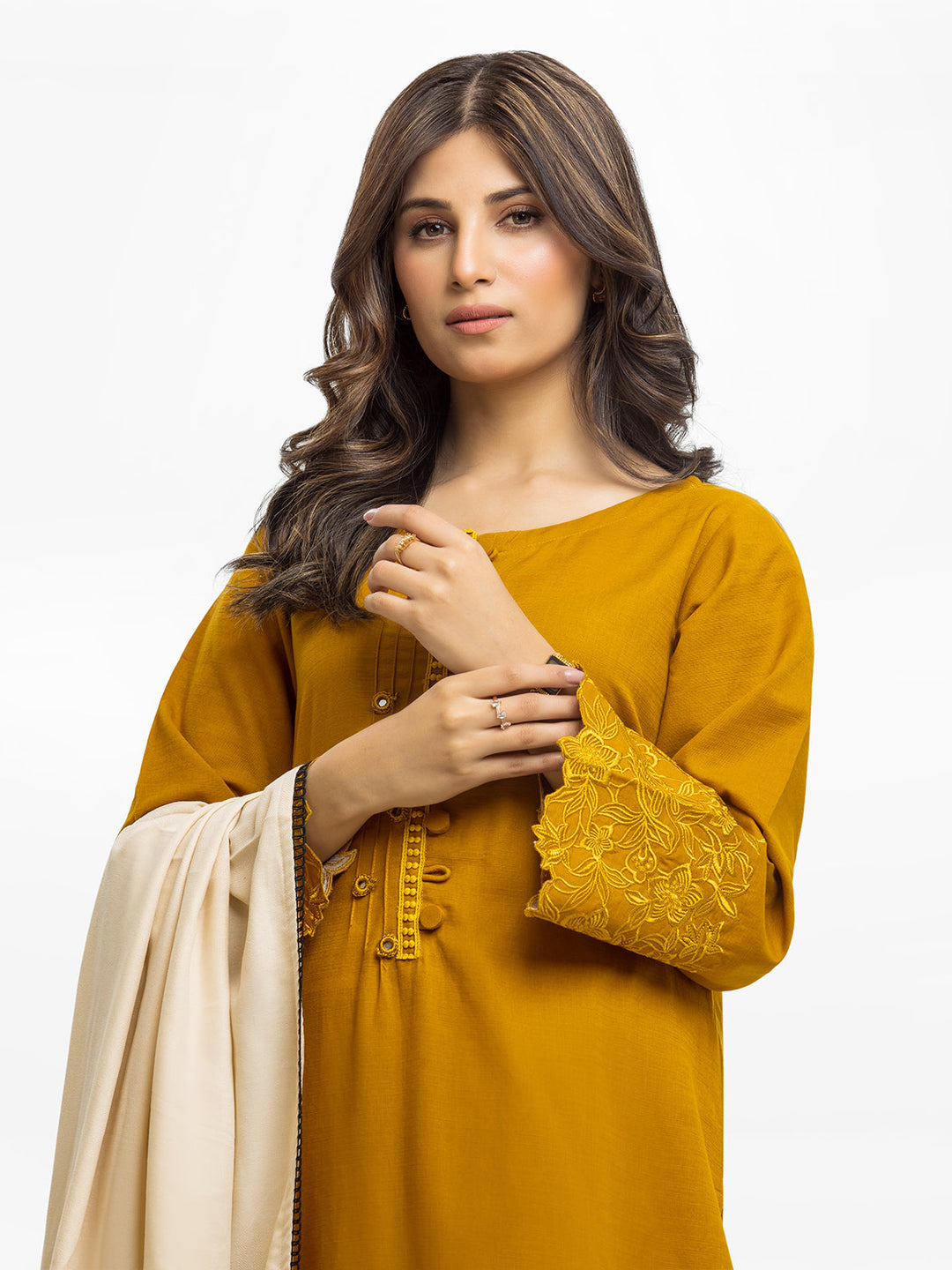 Pret 3Pc Embroidered Khaddar Suit - EWTKE23-68777-3P