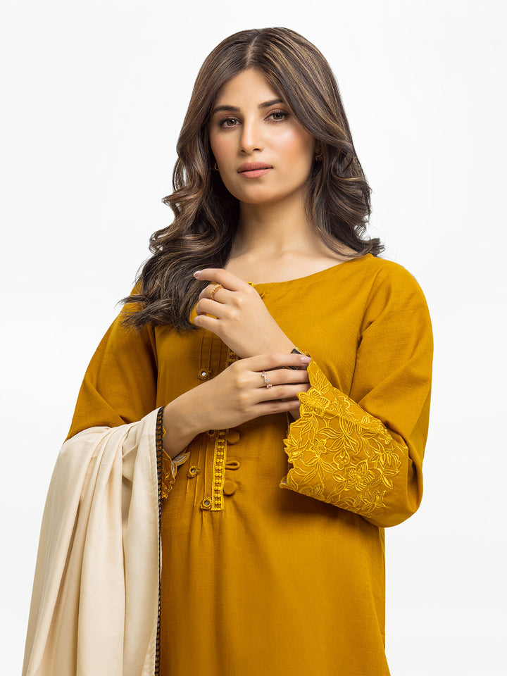 Pret 3Pc Embroidered Khaddar Suit - EWTKE23-68777-3P