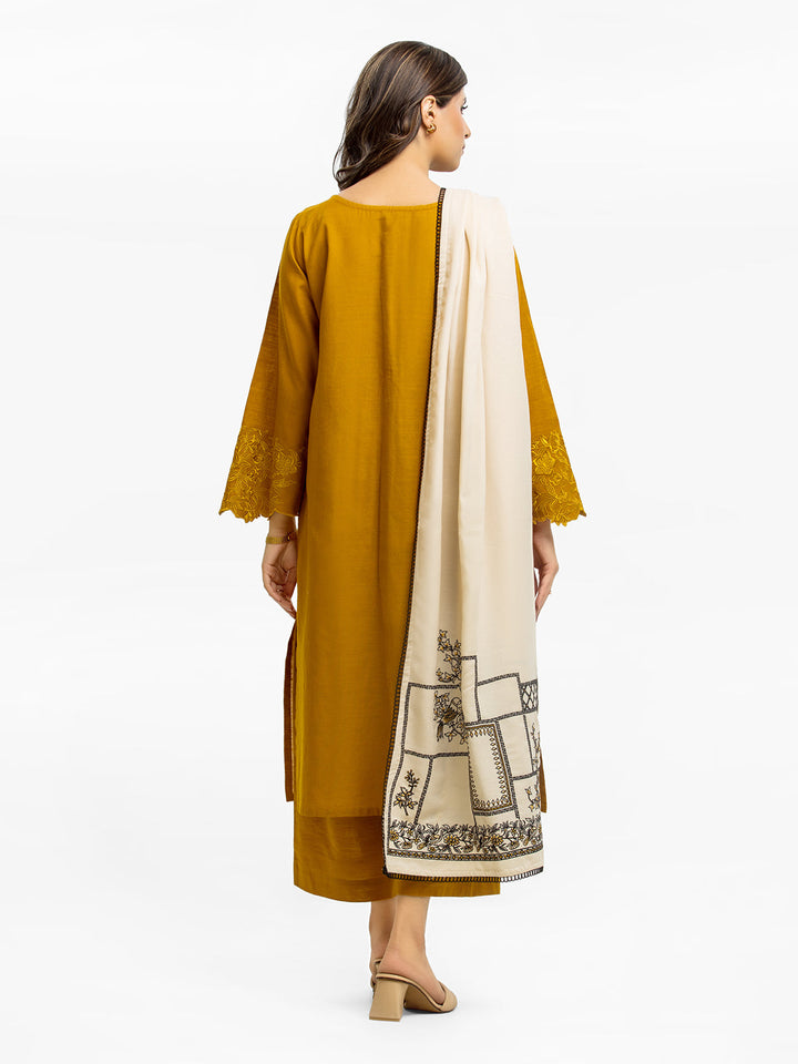 Pret 3Pc Embroidered Khaddar Suit - EWTKE23-68777-3P