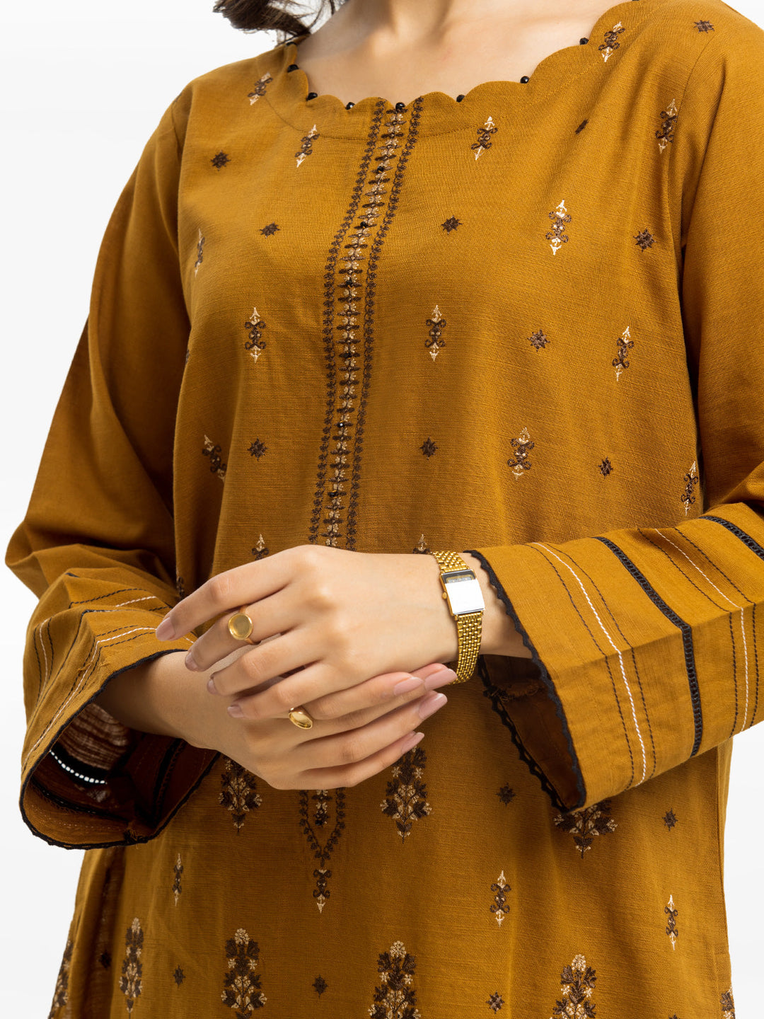 Pret 3Pc Embroidered Khaddar Suit - EWTKE23-68985-3P