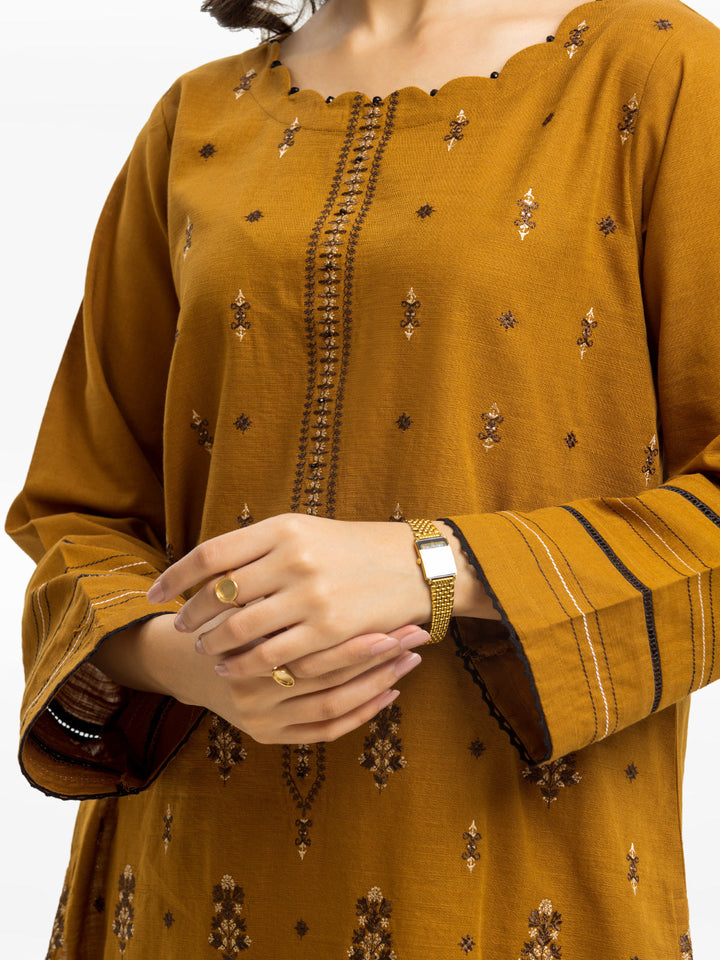 Pret 3Pc Embroidered Khaddar Suit - EWTKE23-68985-3P