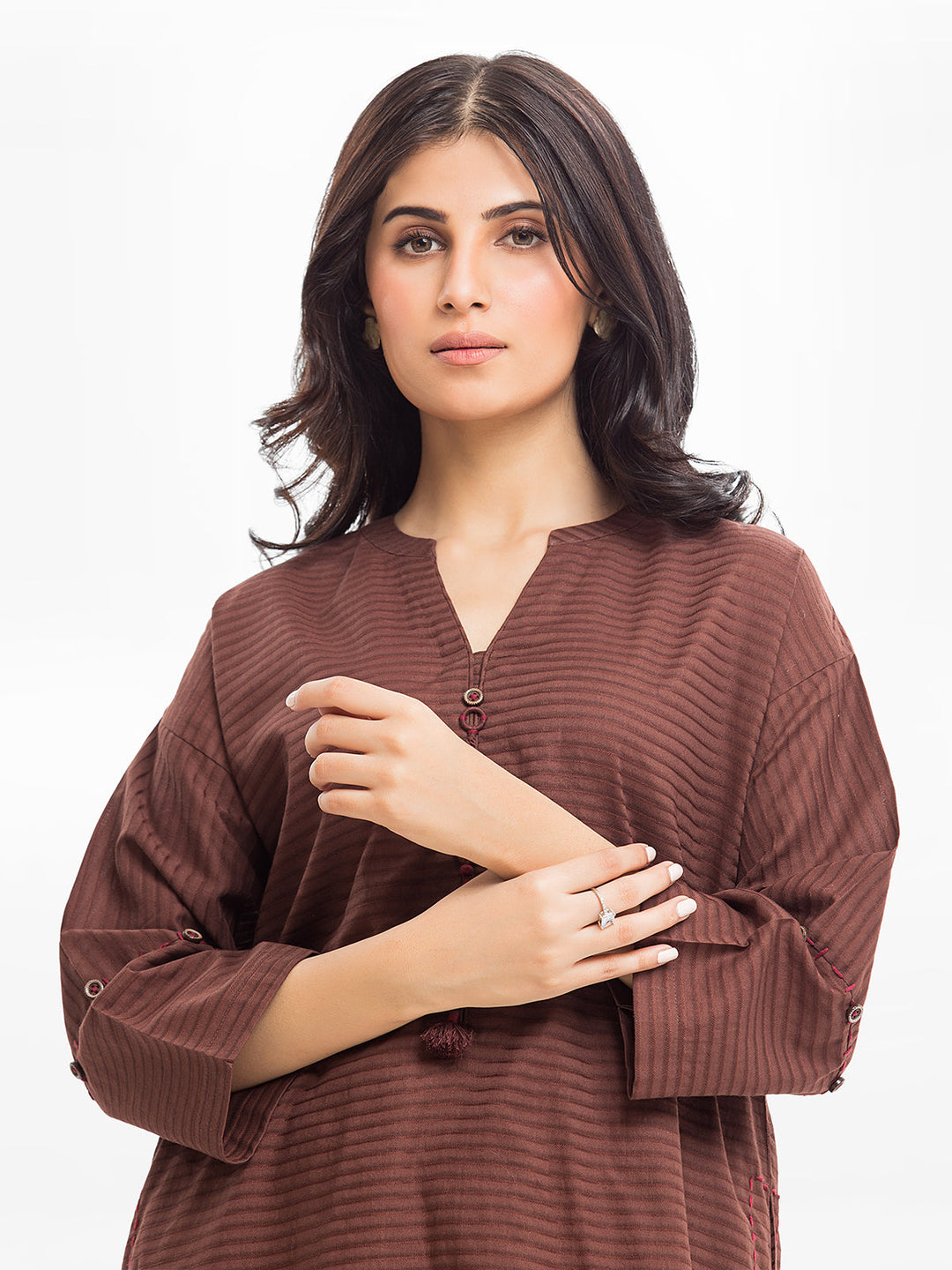 Pret 2Pc Solid Dobby Shirt Trouser - EWTKS23-68977ST