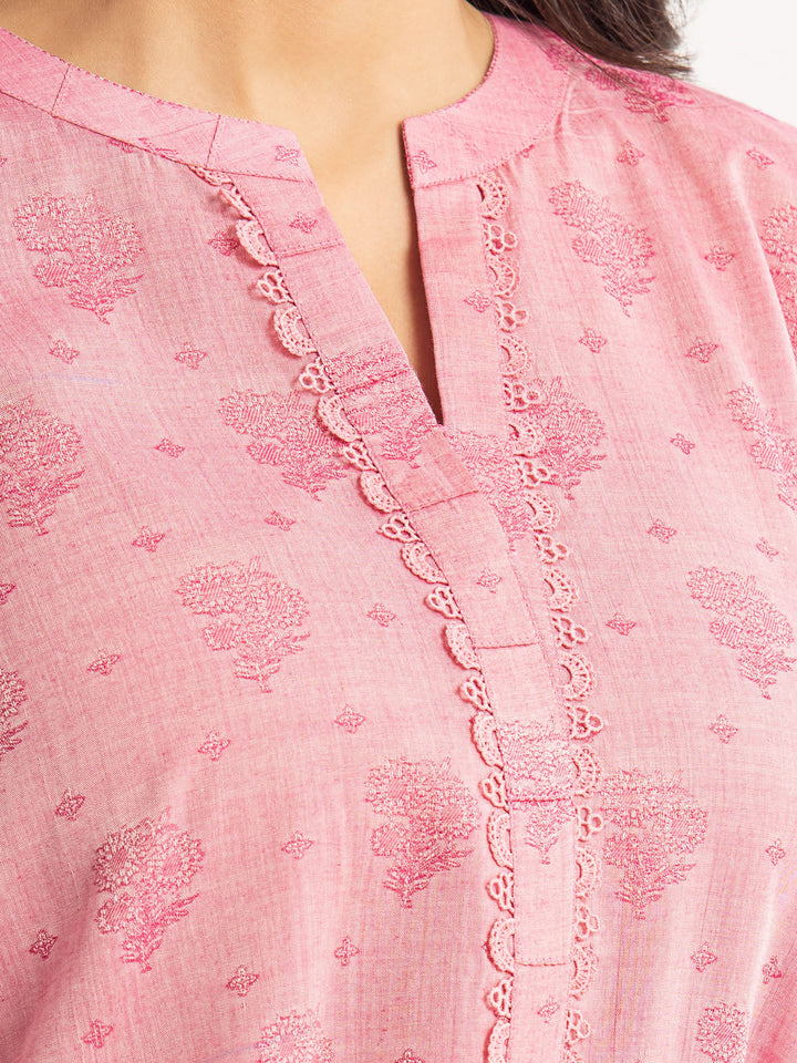 EWU24V3-28787-3P Unstitched Pink Embroidered Jacquard 3 Piece