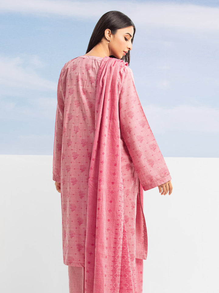 EWU24V3-28787-3P Unstitched Pink Embroidered Jacquard 3 Piece