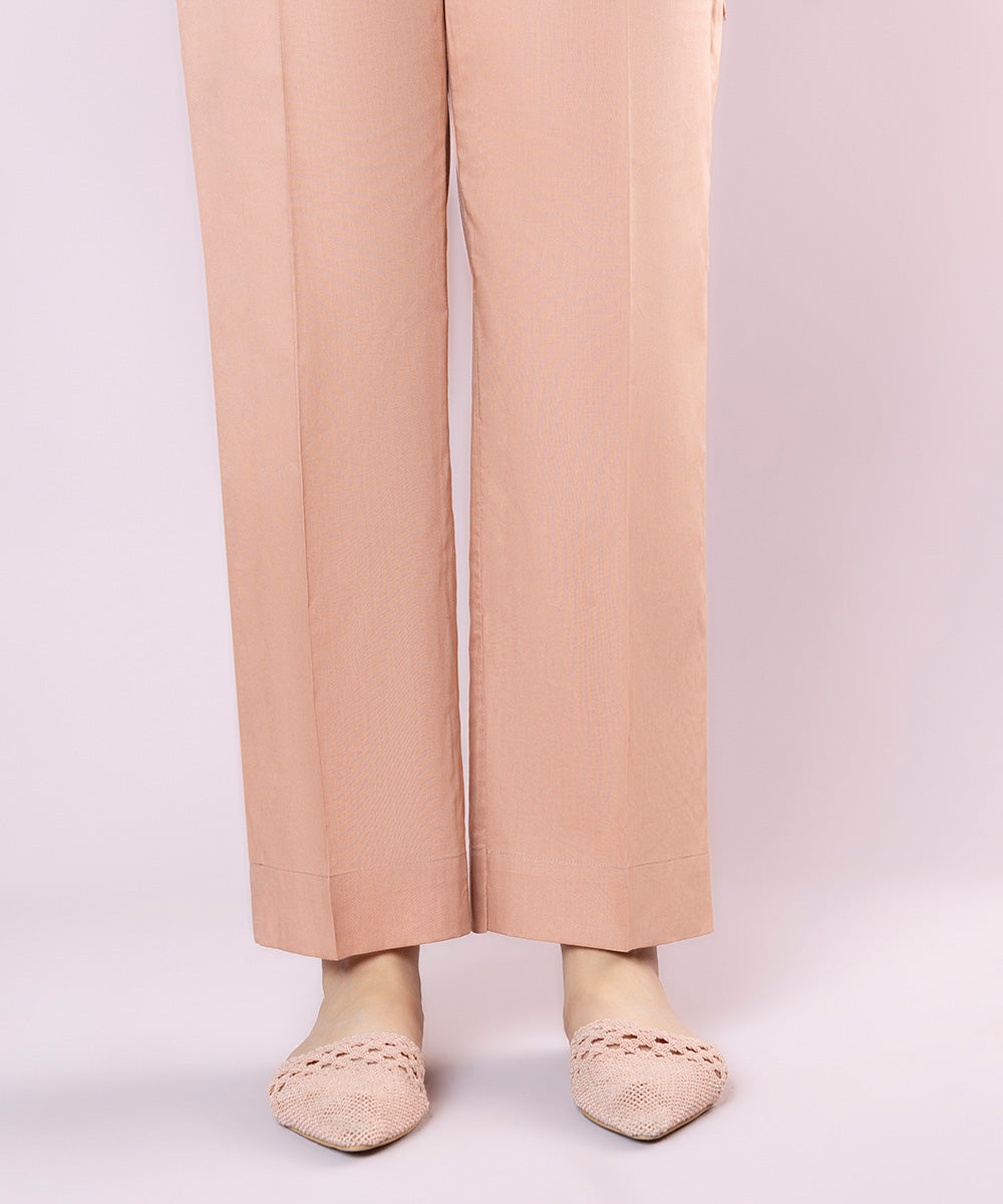 Cotton Viscose Straight Pants