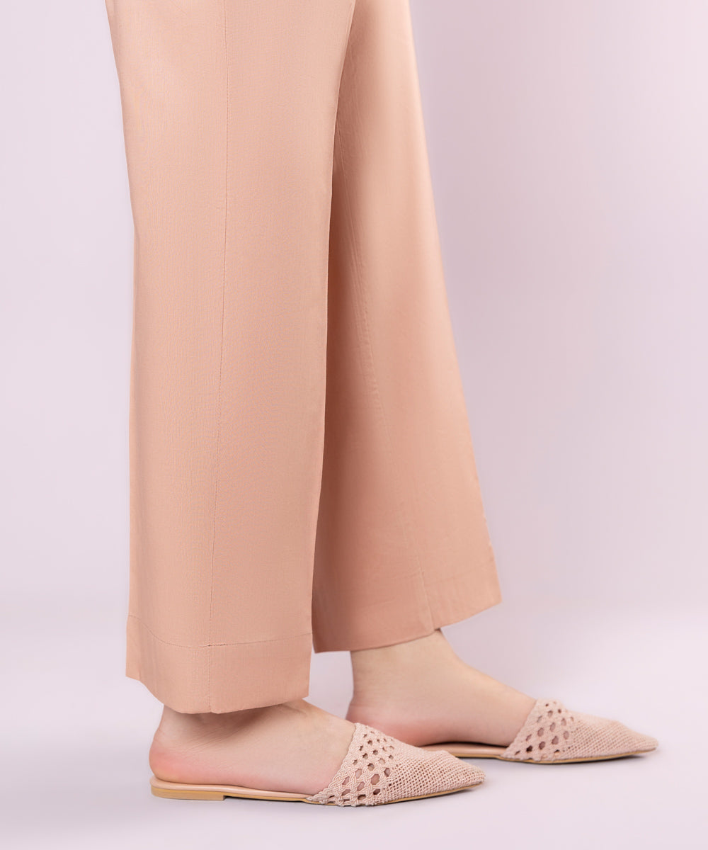 Cotton Viscose Straight Pants