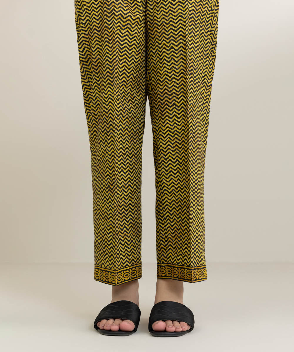 Printed Cambric Straight Pants