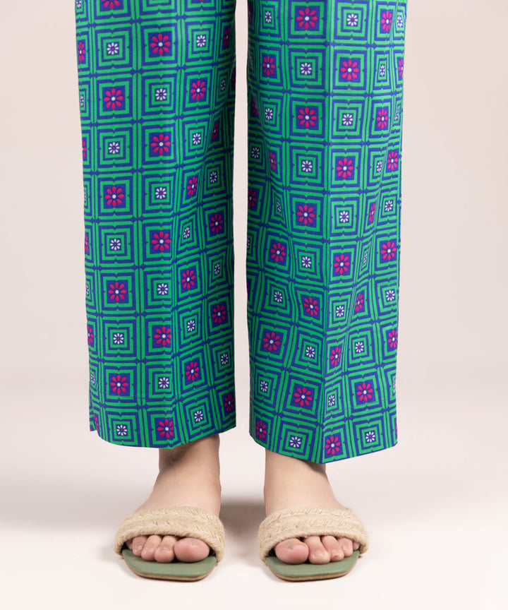 Printed Cambric Straight Pants