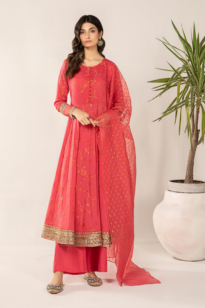 3 PIECE EMBROIDERED JACQUARD BROSHIA SUIT | DW-EF24-120