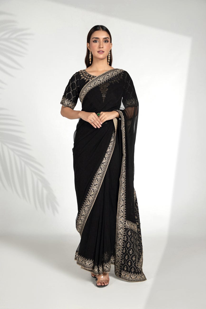 DUSTED BLACK SARI (AA5008)