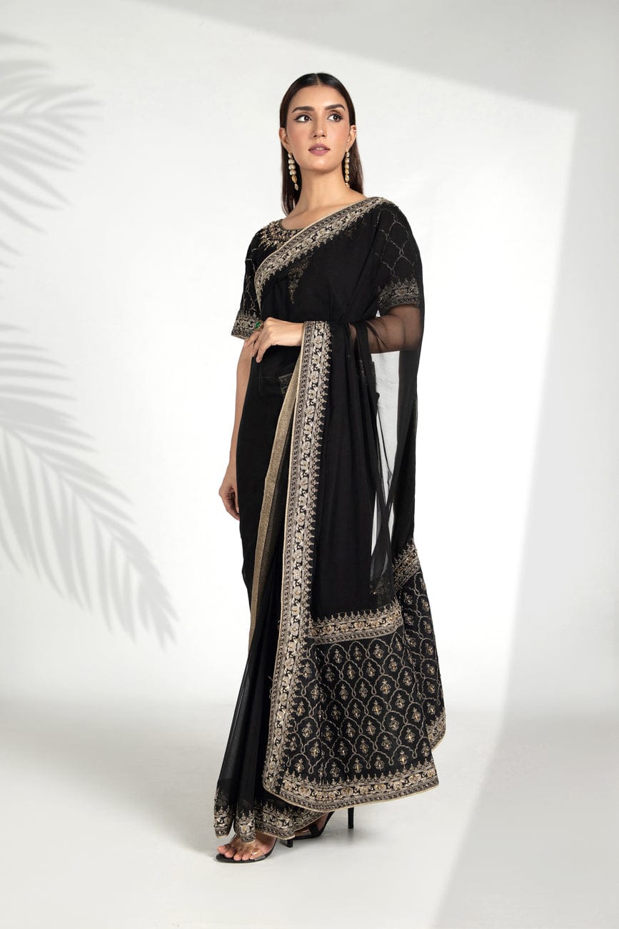 DUSTED BLACK SARI (AA5008)