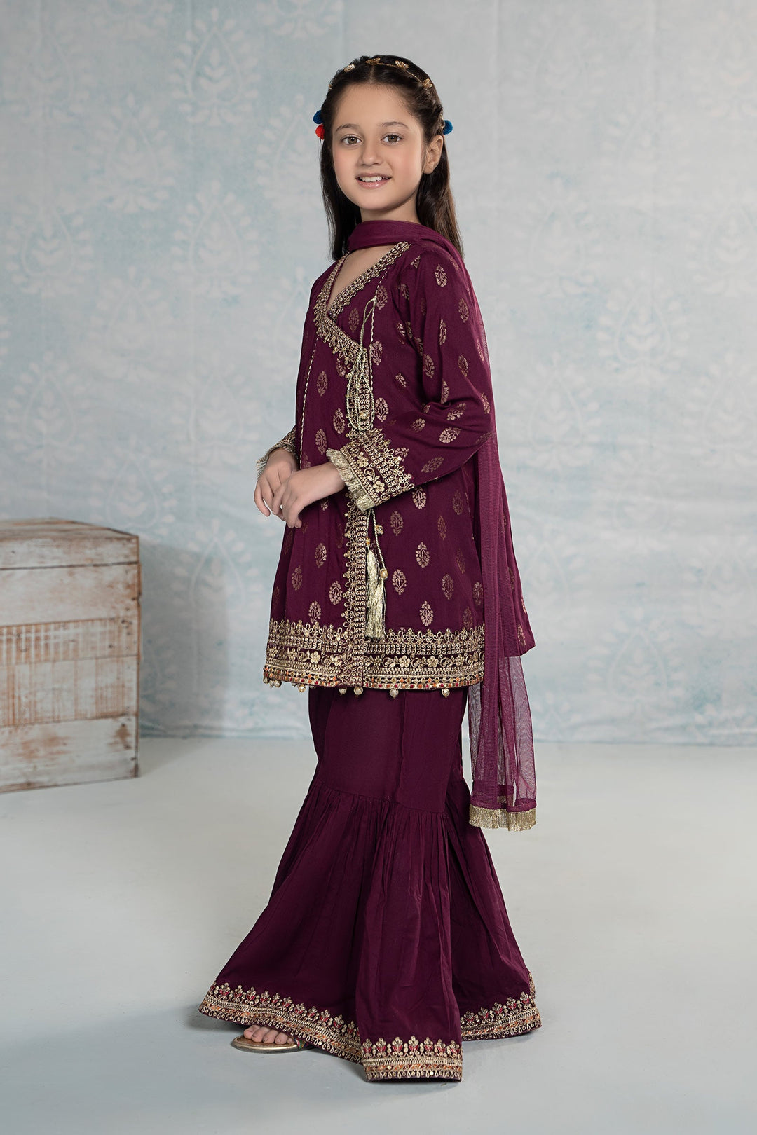 3 PIECE EMBROIDERED JACQUARD SUIT | MKD-EF24-12