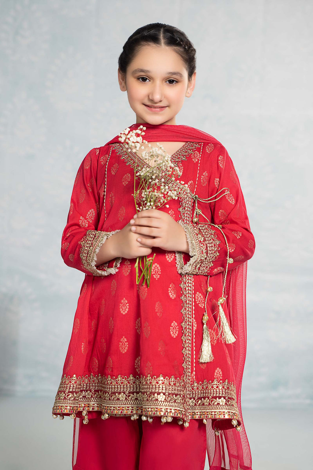 3 PIECE EMBROIDERED JACQUARD BROSHIA SUIT | MKD-EF24-12