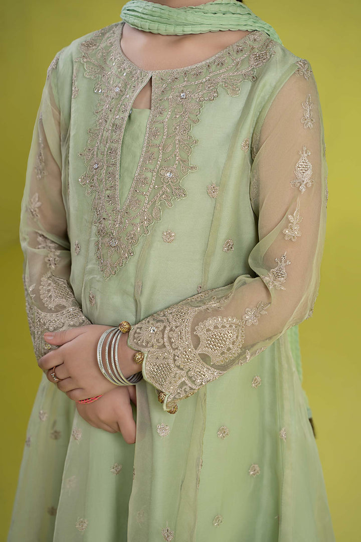 3 PIECE EMBROIDERED ORGANZA SUIT | MKS-EF24-05