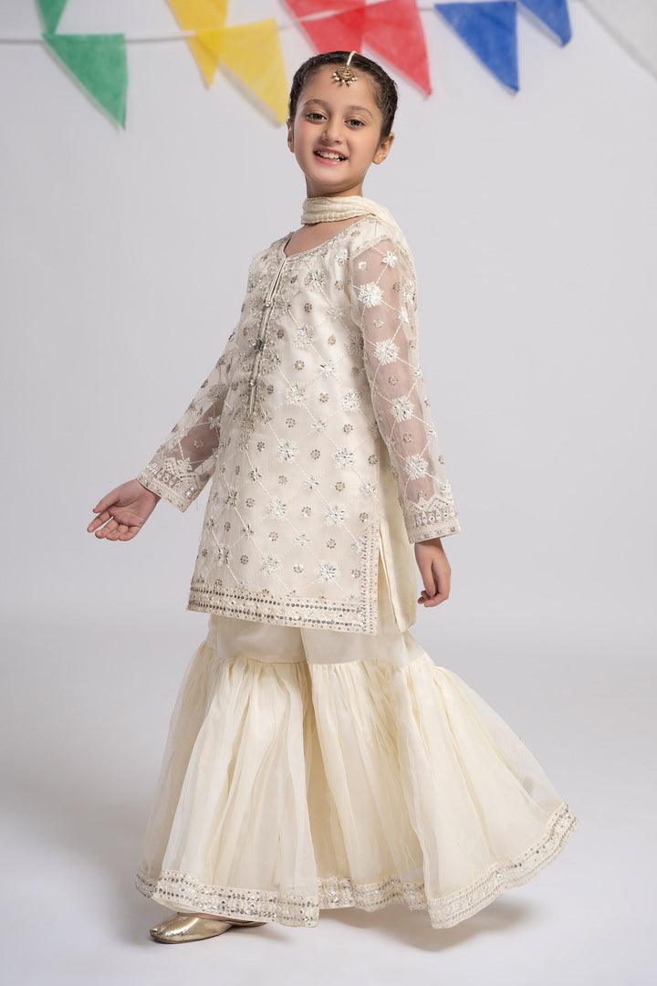 3 PIECE EMBROIDERED ORGANZA SUIT | MKS-EF24-11