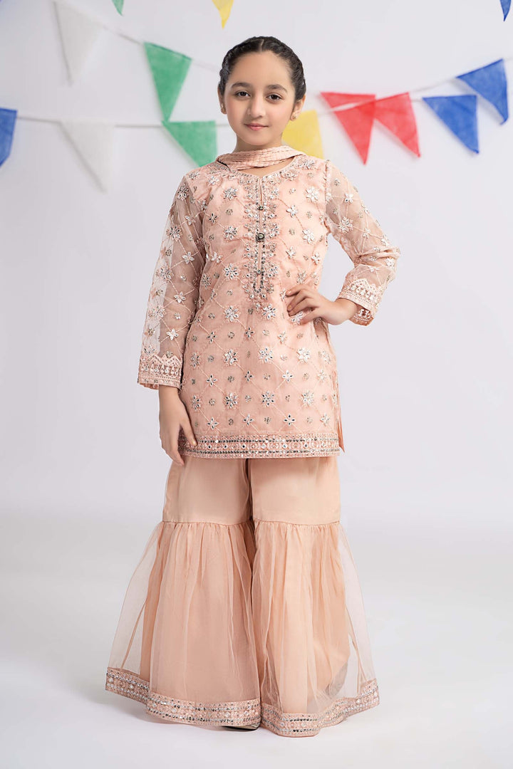 3 PIECE EMBROIDERED ORGANZA SUIT | MKS-EF24-11