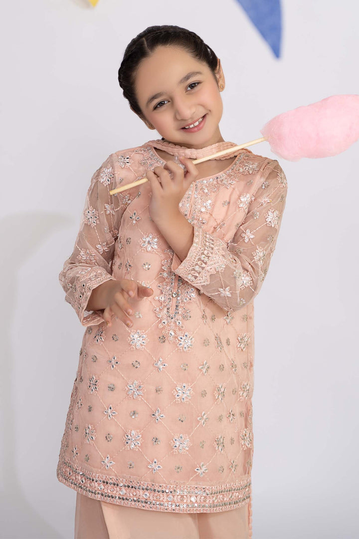 3 PIECE EMBROIDERED ORGANZA SUIT | MKS-EF24-11