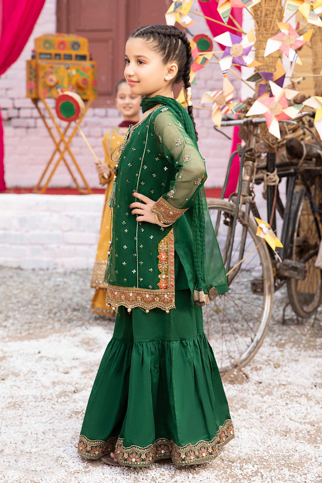 3 PIECE EMBROIDERED ORGANZA SUIT | MKS-EF24-21