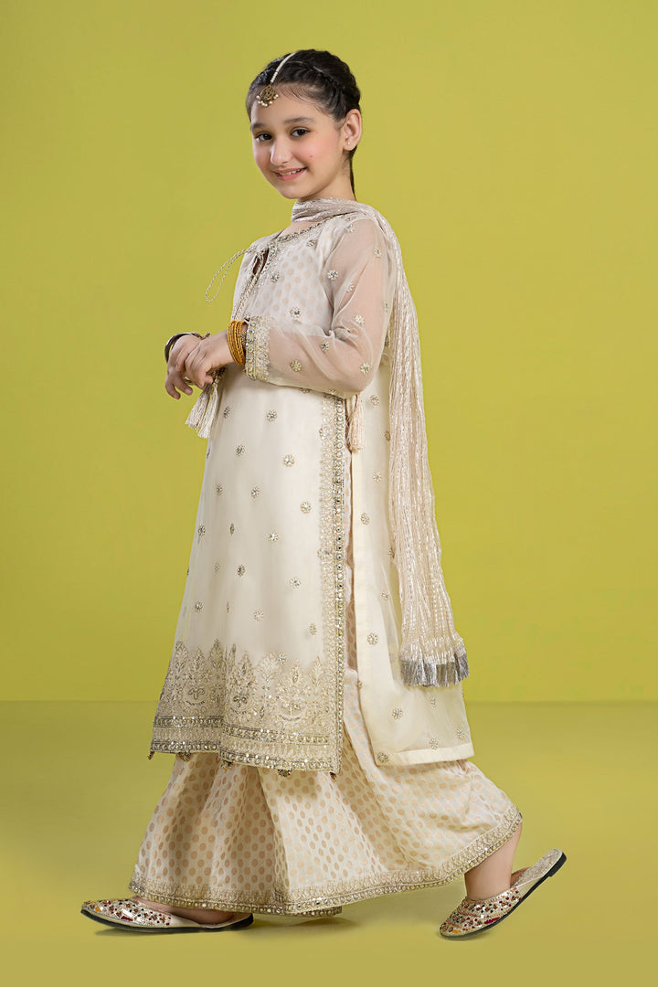 3 PIECE EMBROIDERED ORGANZA SUIT | MKS-EF24-25