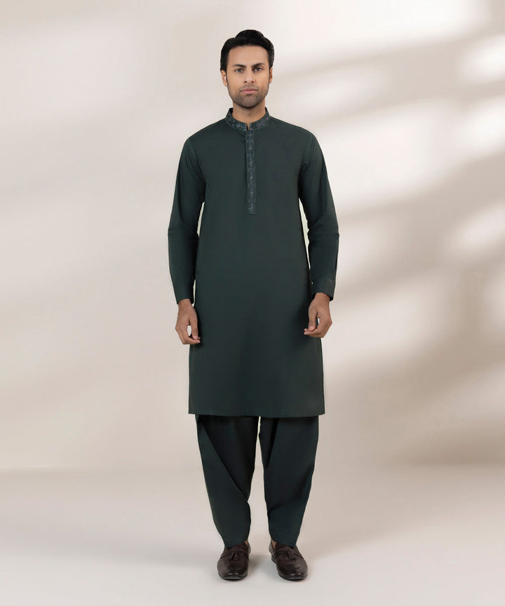 Embroidered Cotton Suit