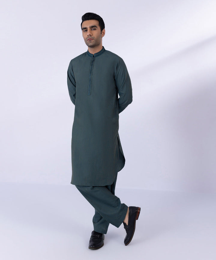 Embroidered Wash & Wear Suit