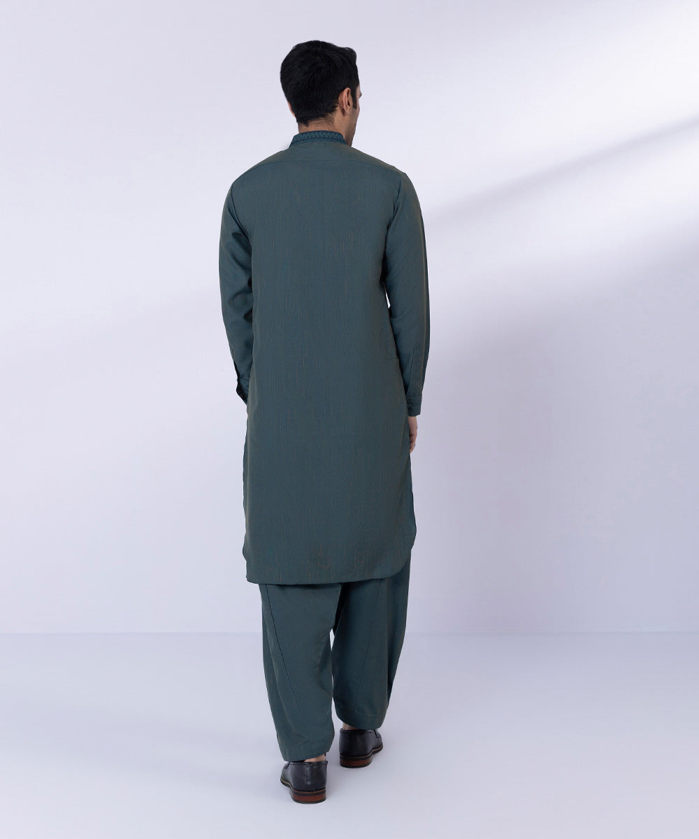 Embroidered Wash & Wear Suit