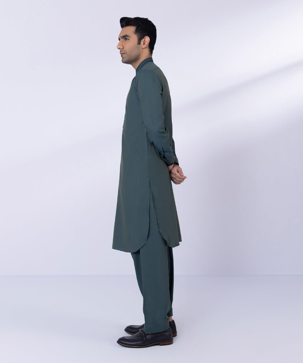 Embroidered Wash & Wear Suit