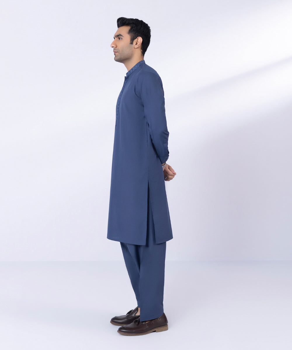 Embroidered Wash & Wear Suit