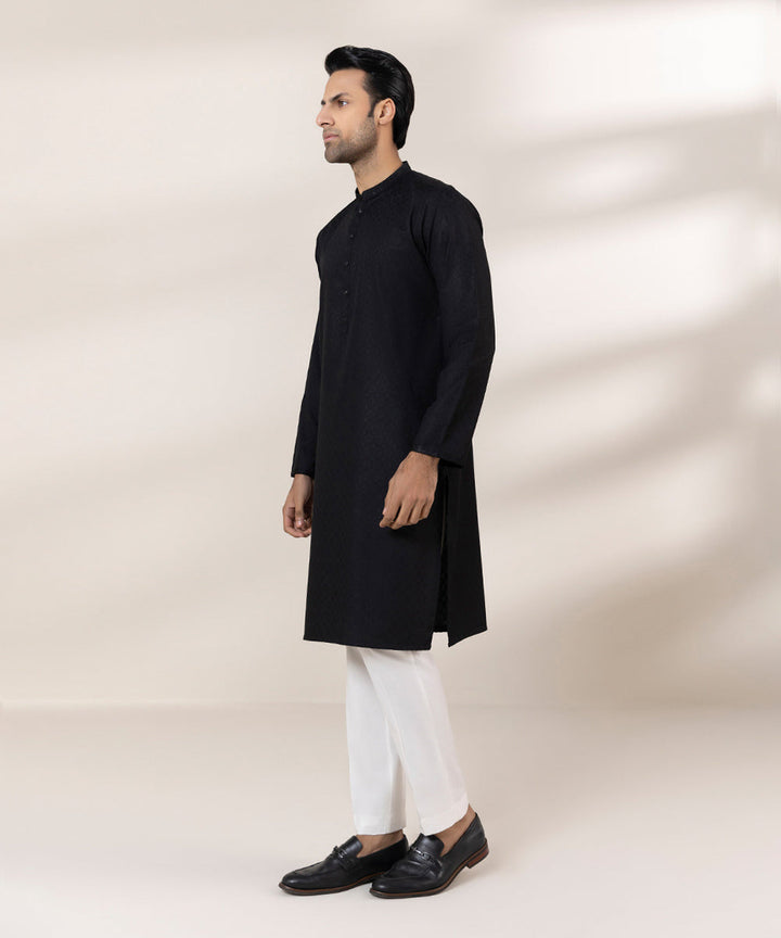 Embroidered Jacquard Kurta