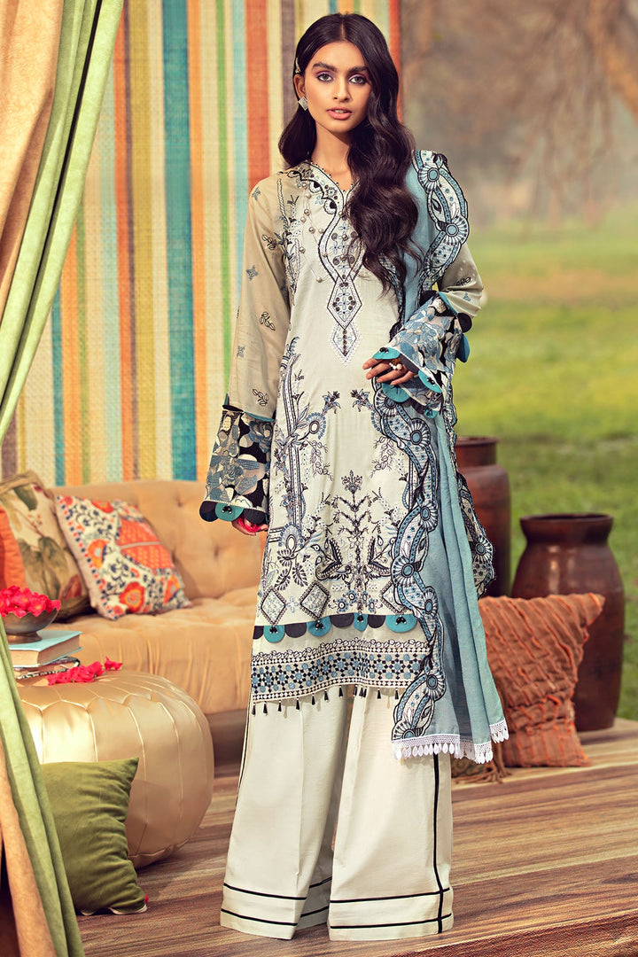 2798-MEDALLION EMBROIDERED LAWN UNSTITCHED