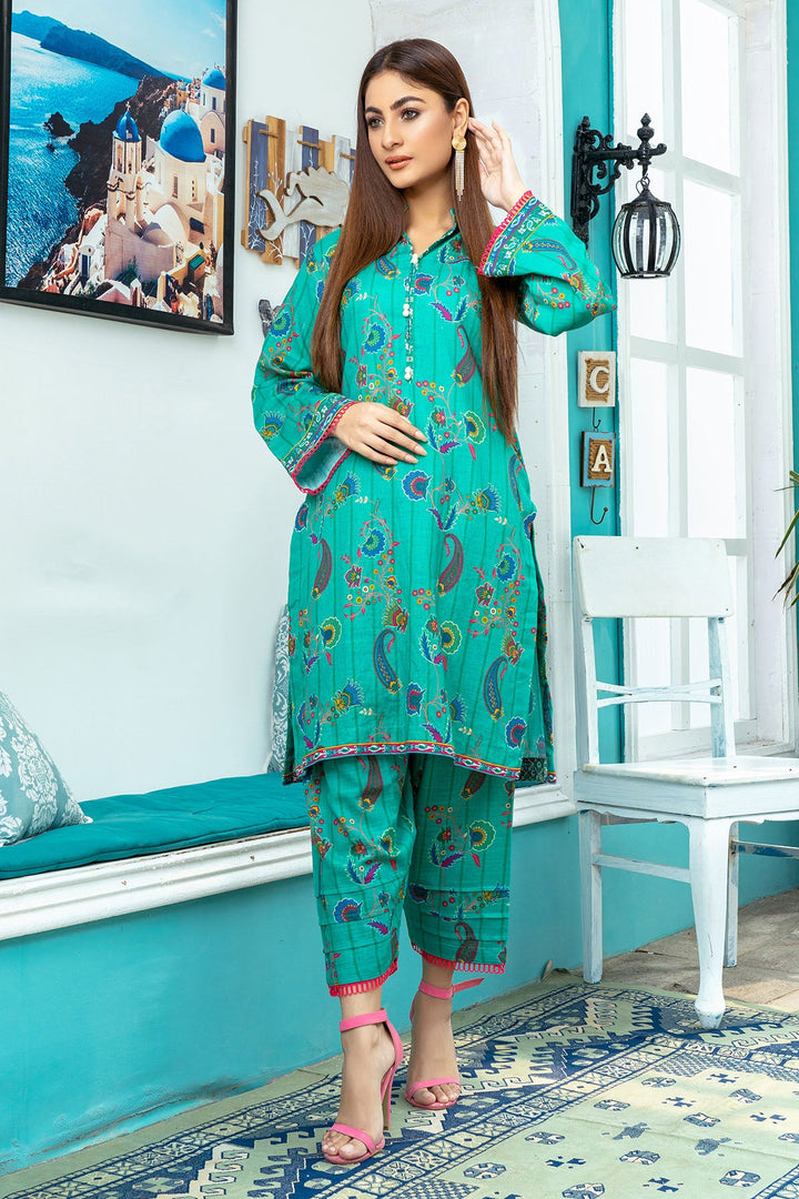 3584-CONIFER DIGITAL PRINTED KHADDAR STITCHED